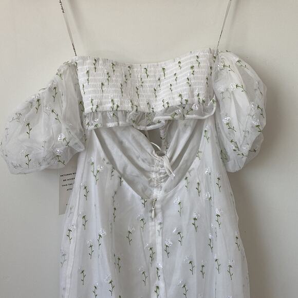 For Love & Lemons X REVOLVE Sand Dollar Mini Dress in White Size: XS - Picture 8 of 9